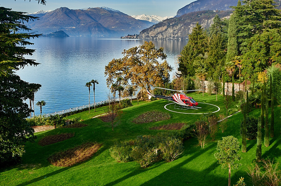 Villa-Lario-Lake-Como- wedding-venue-helecopter-arrival