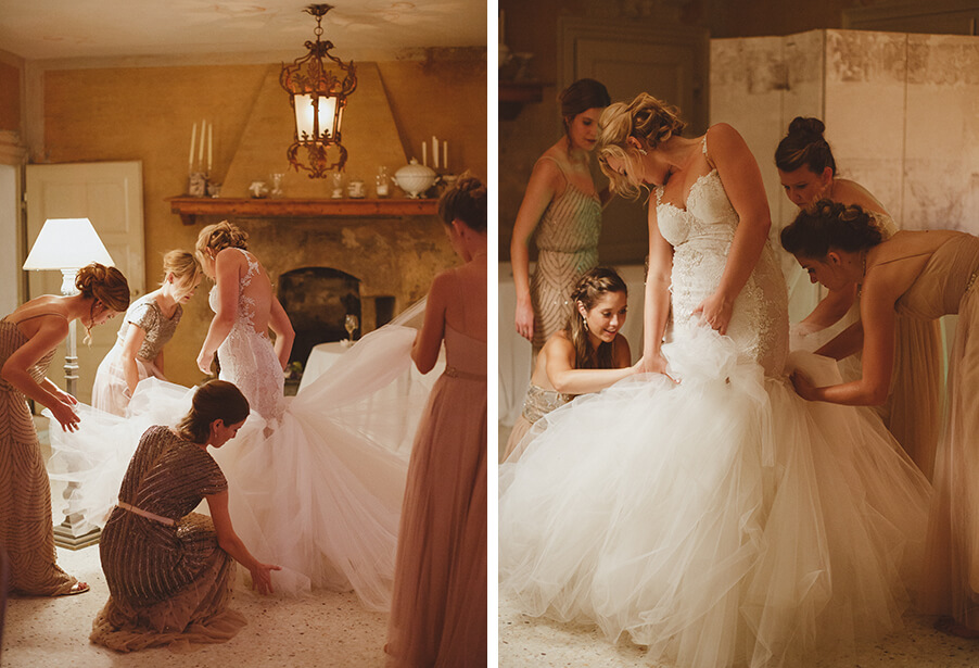 Bride-getting-ready-with-bridesmaids-in-Lake-Como-Italy-rustic-villa-wedding-planner-My-Lake-Como-Wedding