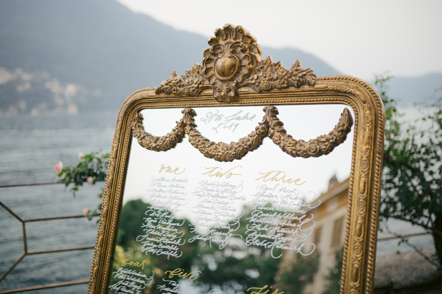 Mirror-seating-plan-in-gold-design-for-a-wedding-on-Lake-Como